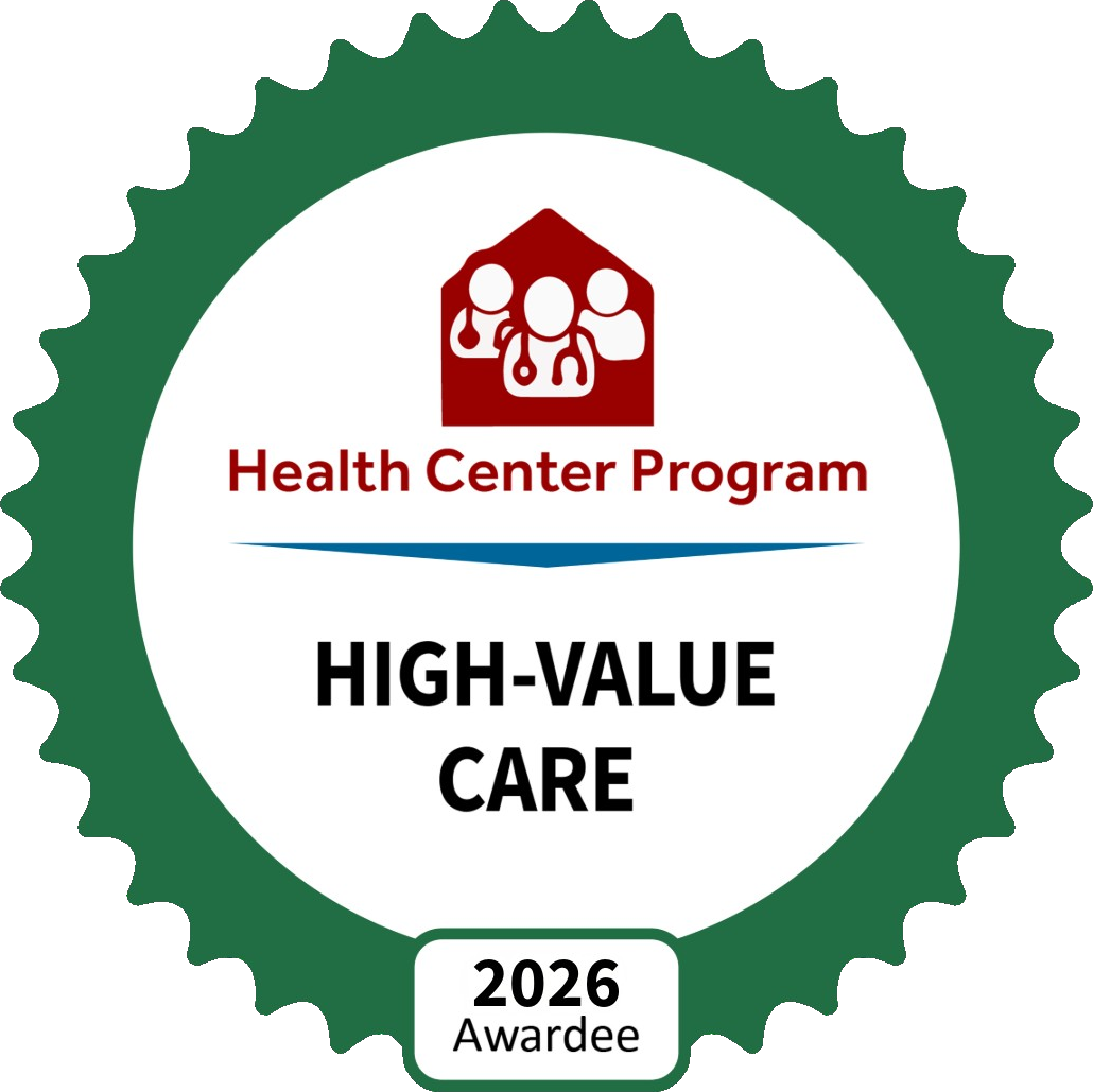 HRSA Community Health Quality Recognition badge: High-Value Care 2026 Awardee