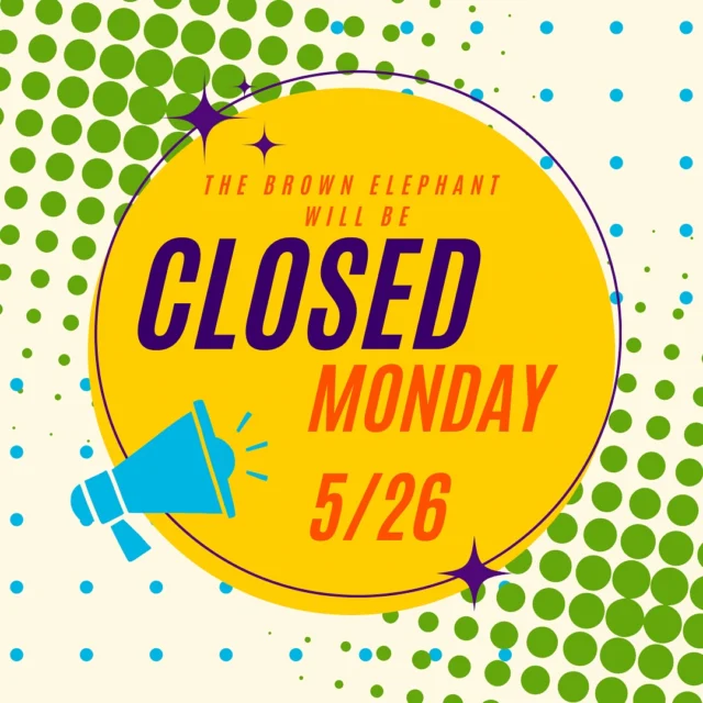 Heads up, all three stores will be closed this Monday, 5/26. We will re-open as normal on Tuesday, 5/27. Please do not leave any donations outside the stores as they could be damaged or taken. Thank you so much! 🏳️‍⚧️🐘🏳️‍🌈 #brownelephant #northalsted #andersonville #oakpark #chicagothrifting #howardbrownhealth #lgbtq #resale